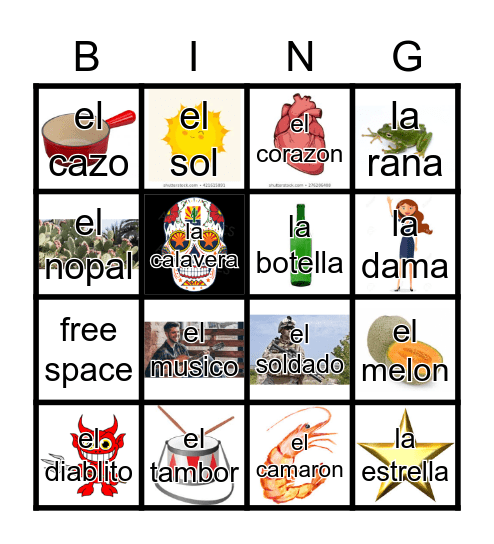 Loteria blast Bingo Card