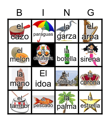Loteria blast Bingo Card