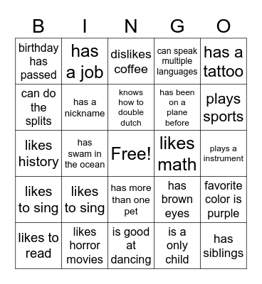 icebreaker bingo! Bingo Card