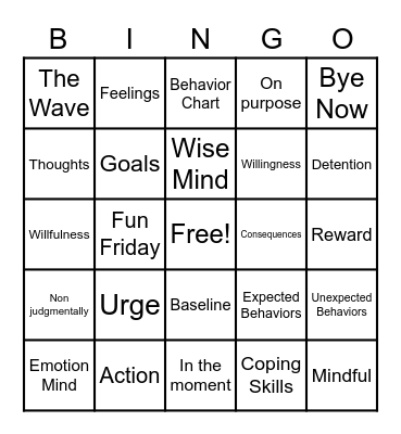 DBT BINGO Card