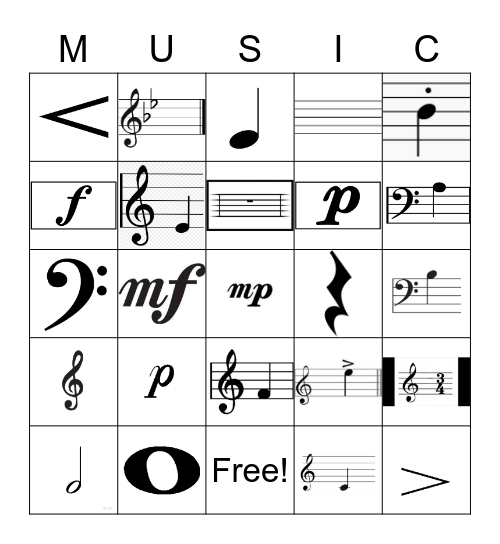 MUSIC THEORY Bingo Card