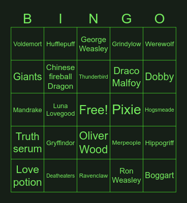 Golden Bingo Card