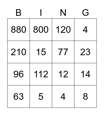 Bingo - ZLOMKY I. Bingo Card