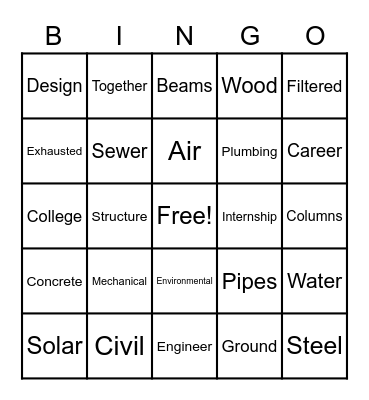 CREW Careers - Engineering Bingo Card