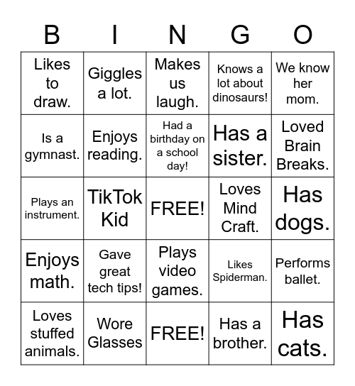 Last Day of School Bingo Card