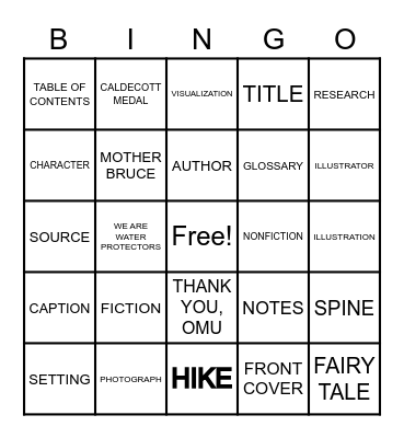 LIBRARY BINGO Card