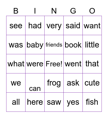 Baby Pictures Bingo Card