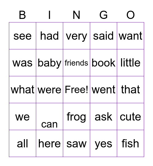 Baby Pictures Bingo Card