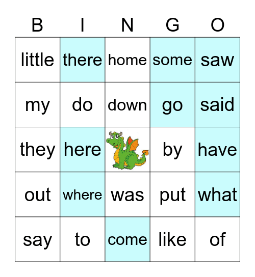 Sight Words 5/25 Bingo Card