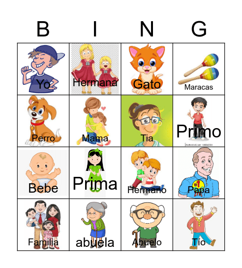 FAMILIA Bingo Card