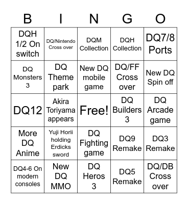 Dragon Quest 35th Anniversary Bingo Card Bingo Card