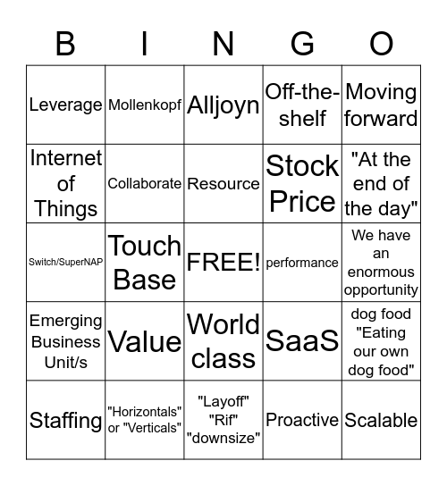 All-hands Bingo Card