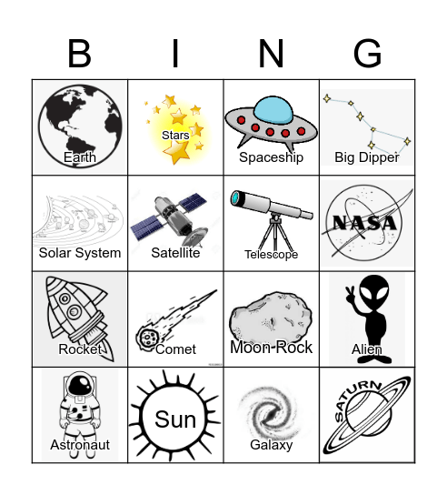 OUTER SPACE Bingo Card