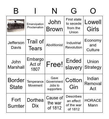 Final Review Bingo Card