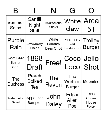 Worthen House Shop#978 Bingo Card