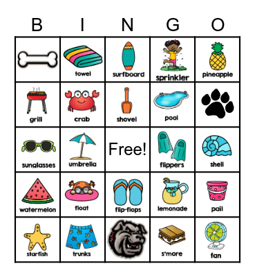 Bulldog Summer Bingo Card