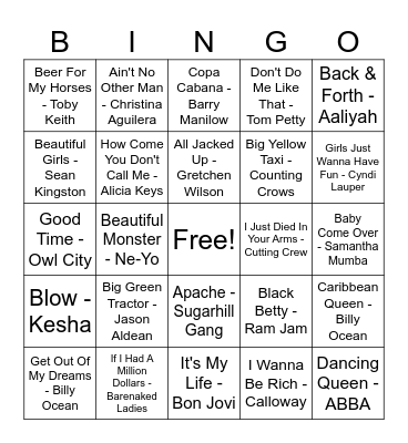 Speed Bingo Card