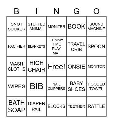 BABY BINGO Card