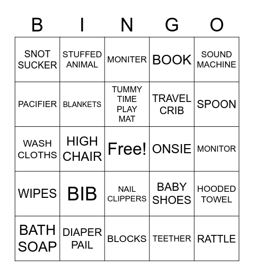 BABY BINGO Card
