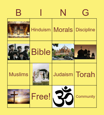 RELIGIOUS INSTITUTIONS Bingo Card