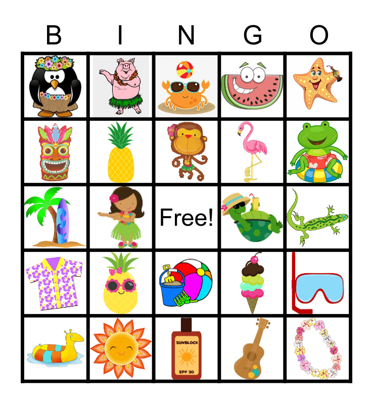 Luau Bingo Free Printable