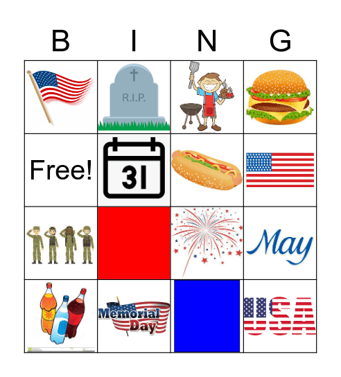 Memorial Day Bingo Card