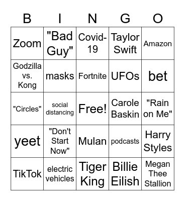 Today Bingo Card