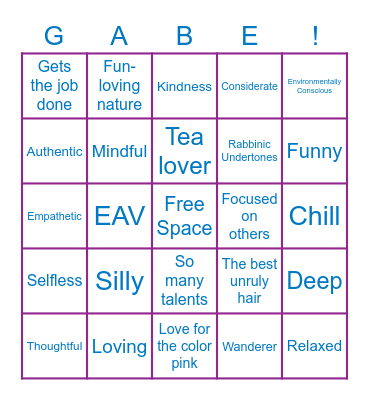 We <3 Gabe Bingo Card