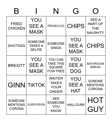 BANK HOLIDAY BINGALS Bingo Card