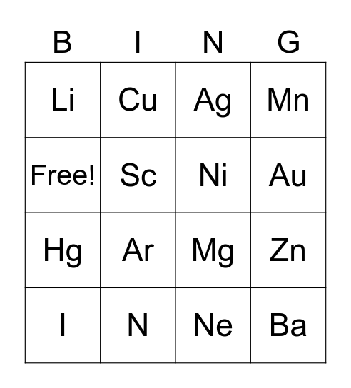 Cartela 6 Bingo Card