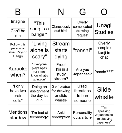 Usagi_Studies Bingo Card