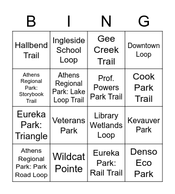 EGF Trail Bingo Card