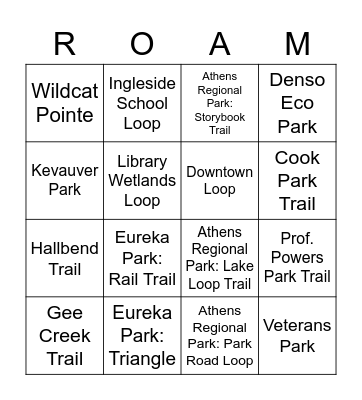 EGF Trail Bingo Card