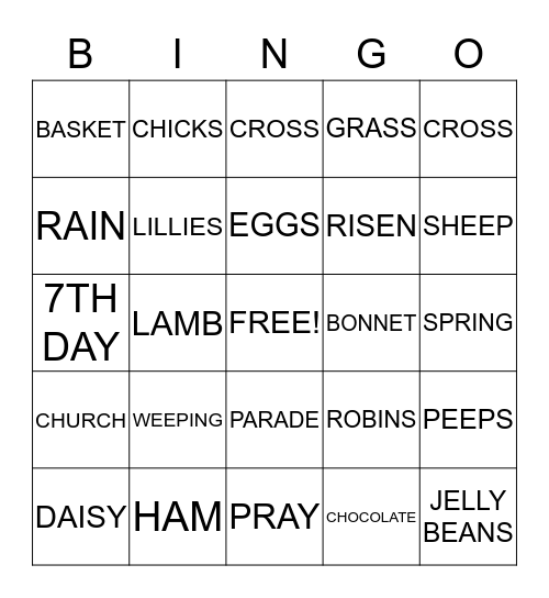 EASTER PARADE Bingo Card