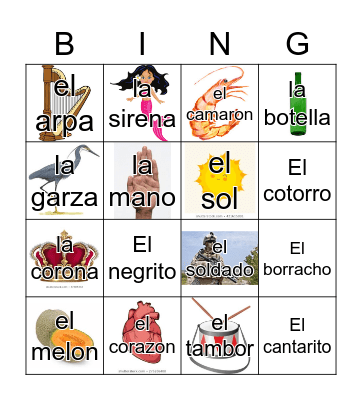 Loteria Mi Pueblito Bingo Card