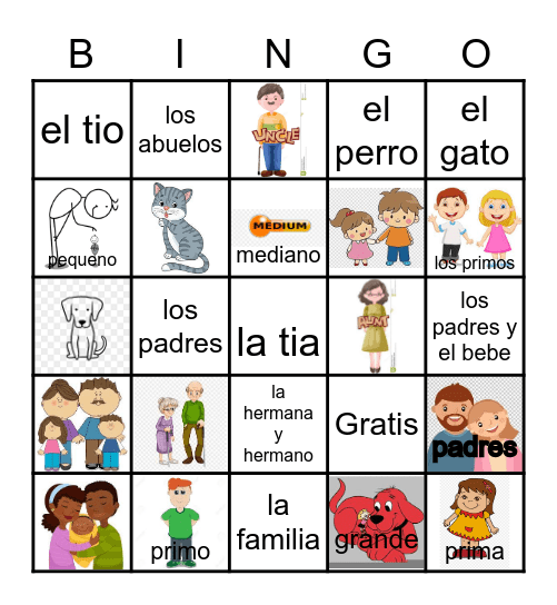 La familia Bingo Card