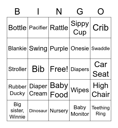 Baby Mosley Bingo Card