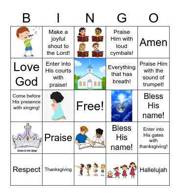What is worship?? BINGO Card