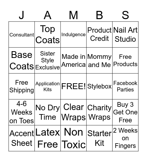 Jammin' Bingo Card