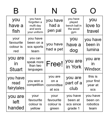 All House/May Day Bingo Card