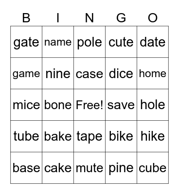 Phonics Monster 3 All Units Bingo Card