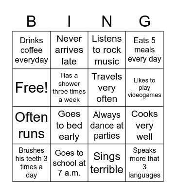 FIND SOMEONE WHO Bingo Card