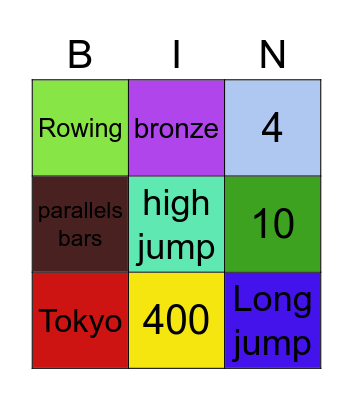 yr3 olympic bingo Card