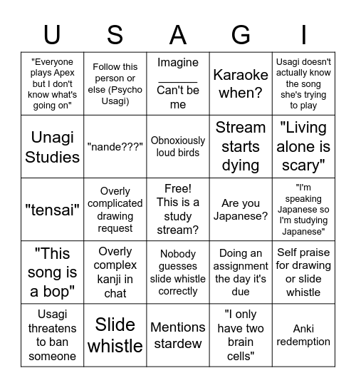 usagi_studies Bingo Card