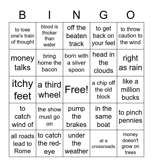 Review 2 Bingo Card