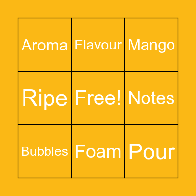 Mangoes On The Run Bingo Card