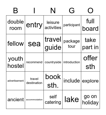 Travelling Bingo Card