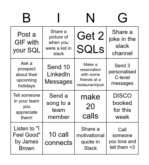 EMEA SQL DAY! Bingo Card