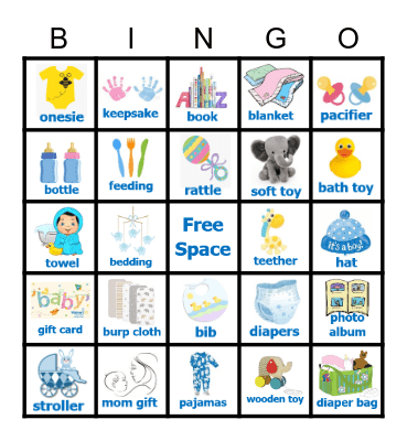Baby Shower Bingo Card