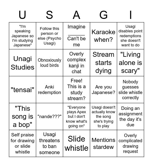 usagi_studies Bingo Card